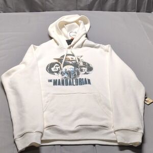Fifth Sun Star Wars The Mandalorian Cream Graphic Hoodie Mens Large New NWT L